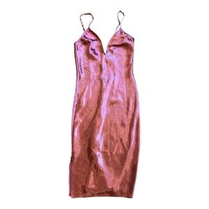 Express Coral Satin Slip Dress